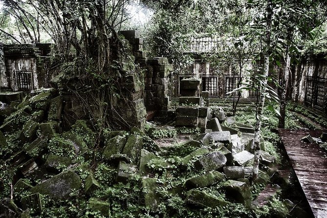 2-Days Private Tour Discovery Angkor Wat , Waterfall and Beng Mealea Temple - Ta Prohm: the jungle temple with tree roots on the stones