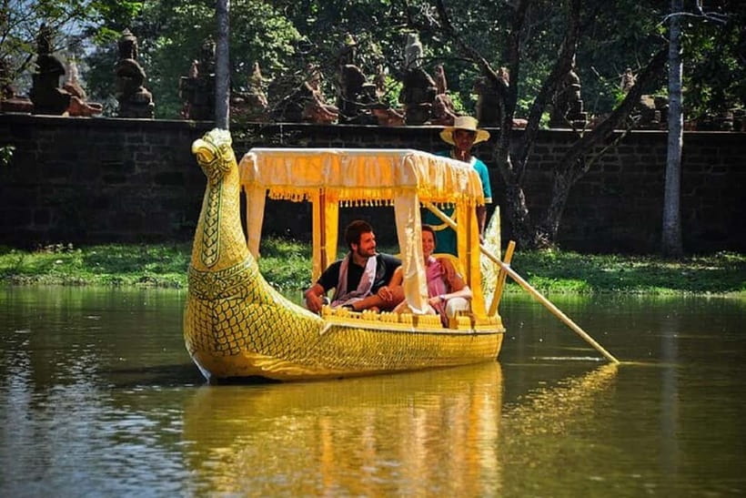 Angkor Bike tour & Gondola Sunset Boat - Cycling Toward Sunset Behind Angkor Wat
