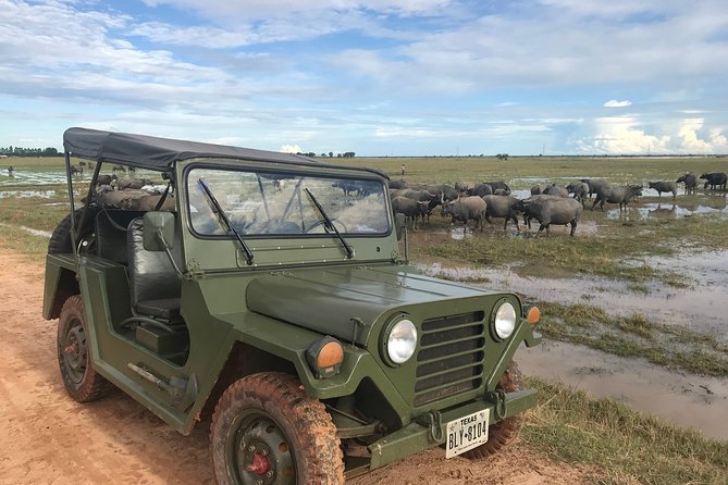 Authentic Cambodian Countryside Jeep Experience - Sunset over rice fields: the finale, drinks included