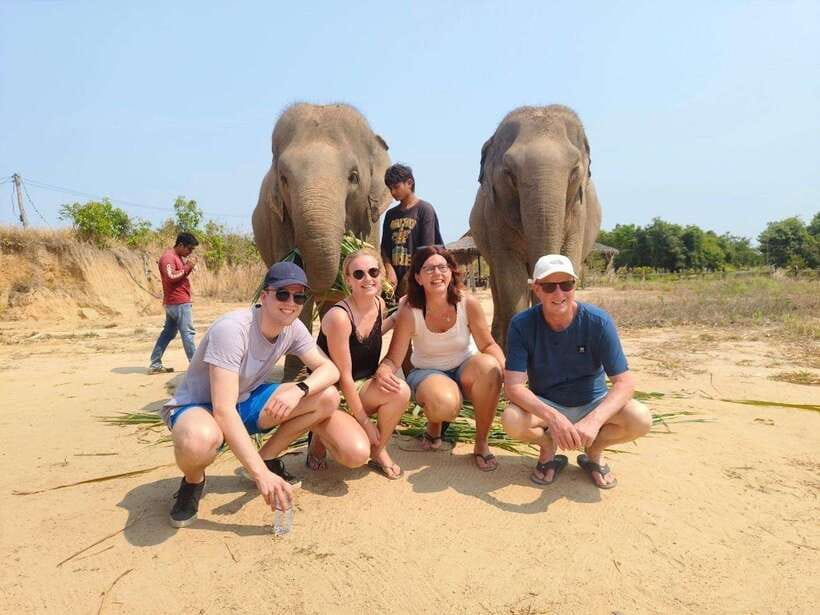 Elephant Sanctuary Cambodia, Pickup and drop off included - Your first meeting: how the guide frames rescued-elephant care