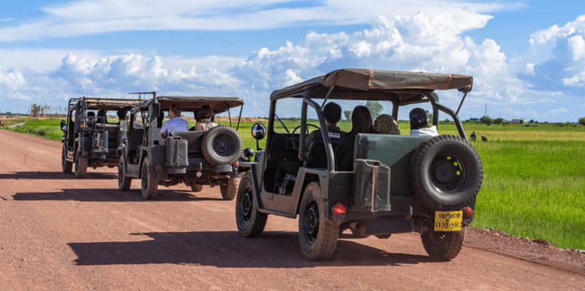 Siem Reap: Countryside Sunset Jeep Tour / SUV Available - Lotus Farm sunset in the rice paddies