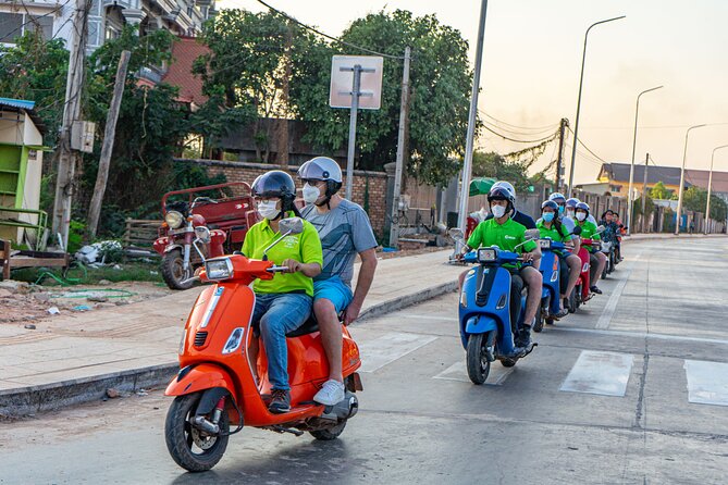 Siem Reap Evening Foodie Vespa Tour / Tuk Tuk Available - Road 60 Field Night Market: bugs, grilled chicken, and a cold drink