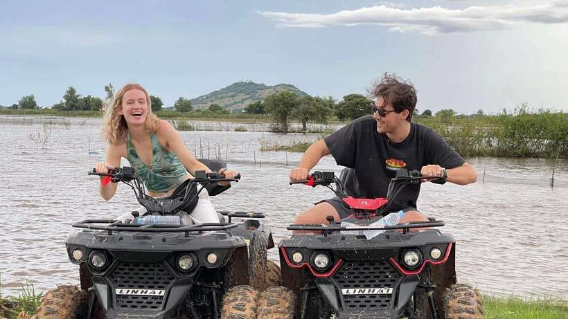 Siem Reap: Khmer Village and Fish Farm ATV Tour - Pickup timing, helmets, and how they set up first-time riders