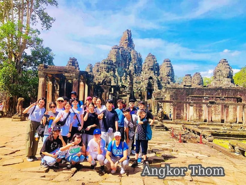 Ultimate Sunrise to Angkor Wat, Angkor Thom and Bayon Temple - Angkor Thom’s southern gate and Bayon’s stone faces